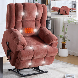 Dual Motor Heat Massage Electric Power Lift Recliner