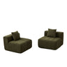 Modular Sectional Sofa With 2 Pillows, Symmetrical Design
