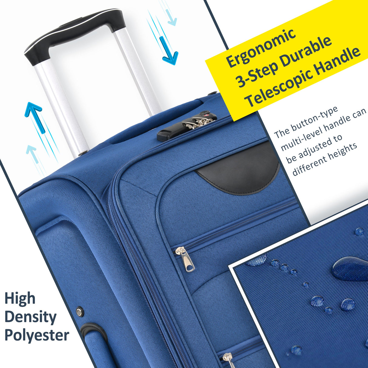Softside expandable 3-piece luggage set with spinner wheels