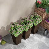 Outsunny 28" Tall Outdoor Planters, Set of 3 Large Taper Planters
