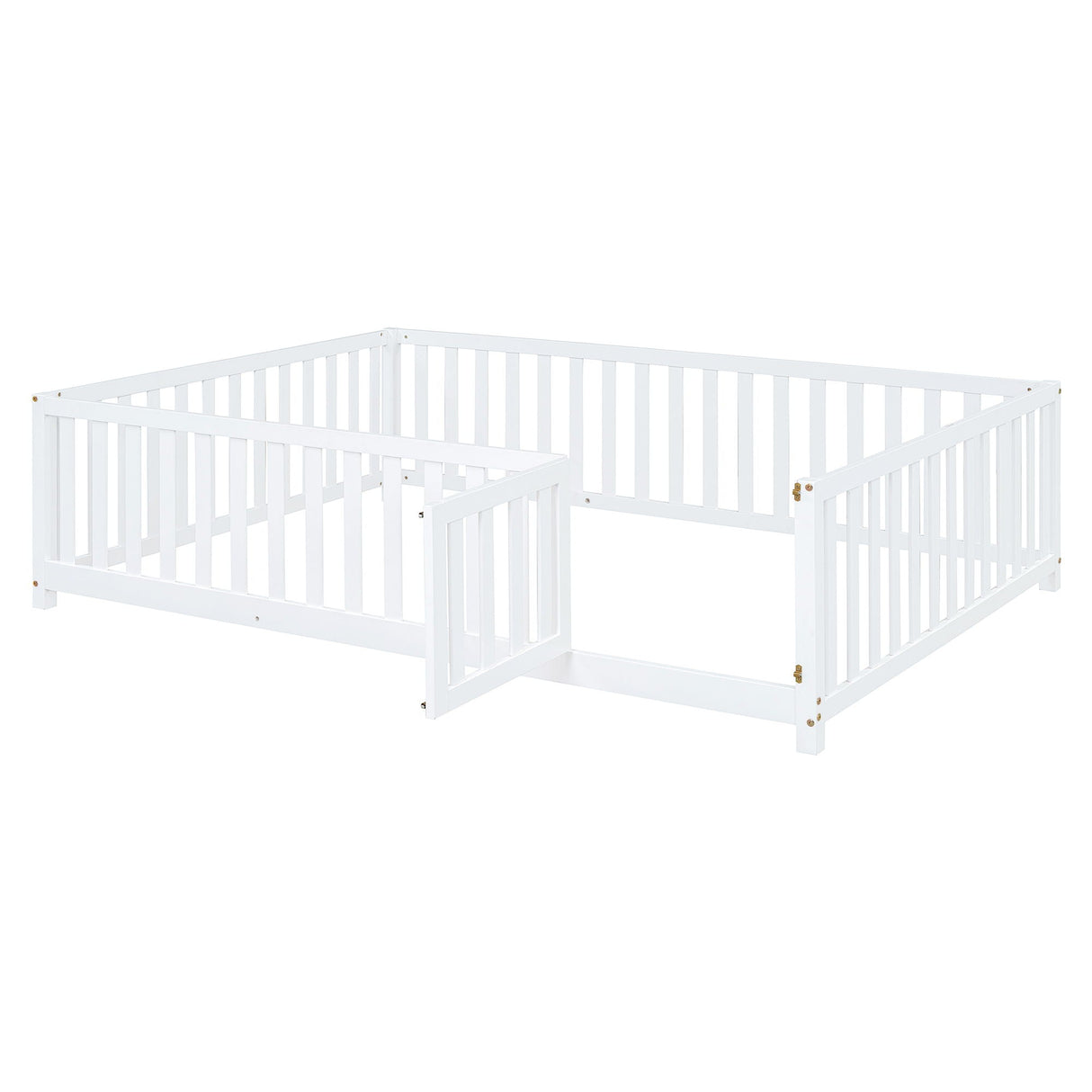 Daybed With Fence Guardrails And 2 Drawers, Split Into Independent Floor Bed & Daybed
