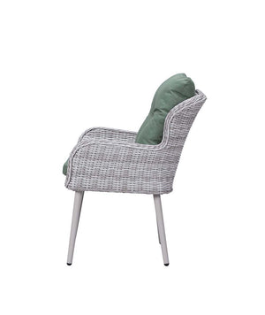 Jenneva - 7 Piece Patio Dining Set - Night Green Fabric & Gray