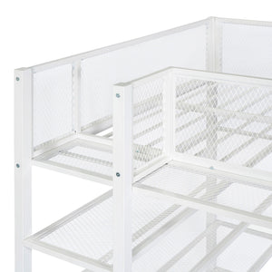 Loft Bed With 4 Tier Shelves And Storage