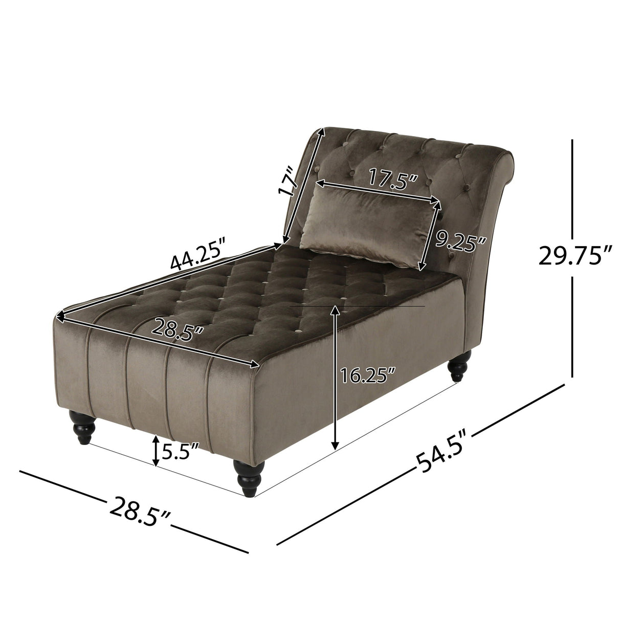 Ethereala Upholstered Chaise Lounge With Button Tufted
