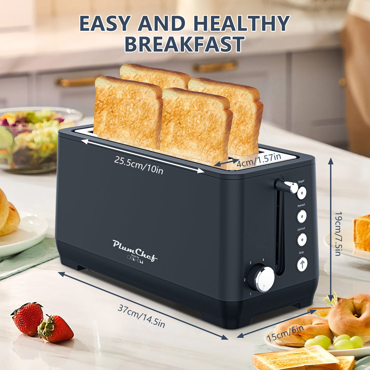 4-Slice Extra Wide Long Slot Toaster