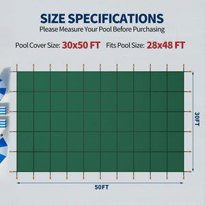 Swimming Pool Safety Cover for 30x50ft Rectangular Inground Pools