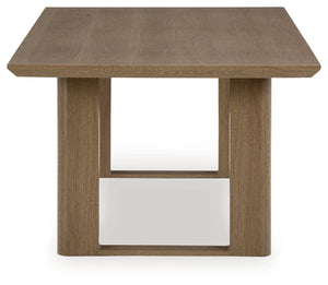 Serene Bay - Rectangular Dining Table With Umbrella Option - Dark Brown