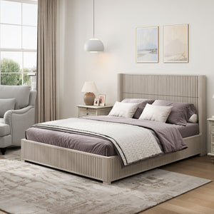 Platform Bed Frame With Headboard, Floor Standing Design