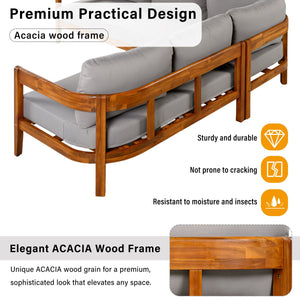 U_Style Acacia Solid Wood Patio Furniture Set