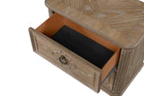 Windsor Rustic Oak Veneer Nightstand with USB-A and USB-C Charging Ports