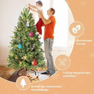 6FT Christmas Tree with 1032 Tips and 300 Warm Lights