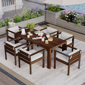 TREXM 7-Piece Patio Dining Table Set for 6