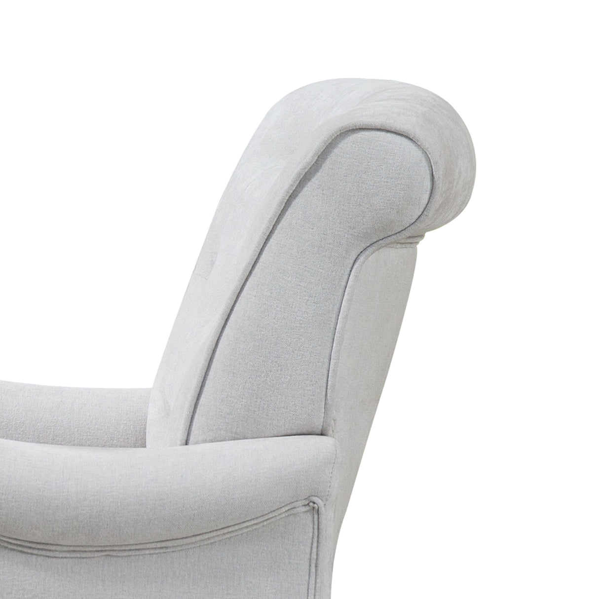 Chenille Tufted Upholstered Rolled Back Accent Chair
