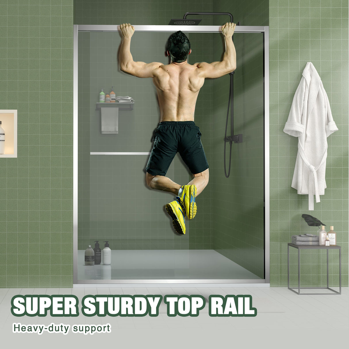 Aluminum Frame Double Sliding Shower Door (56-60"x70")