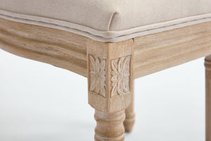 French Country Dining Chairs Set of 2 Upholstered With Natural Rattan Back