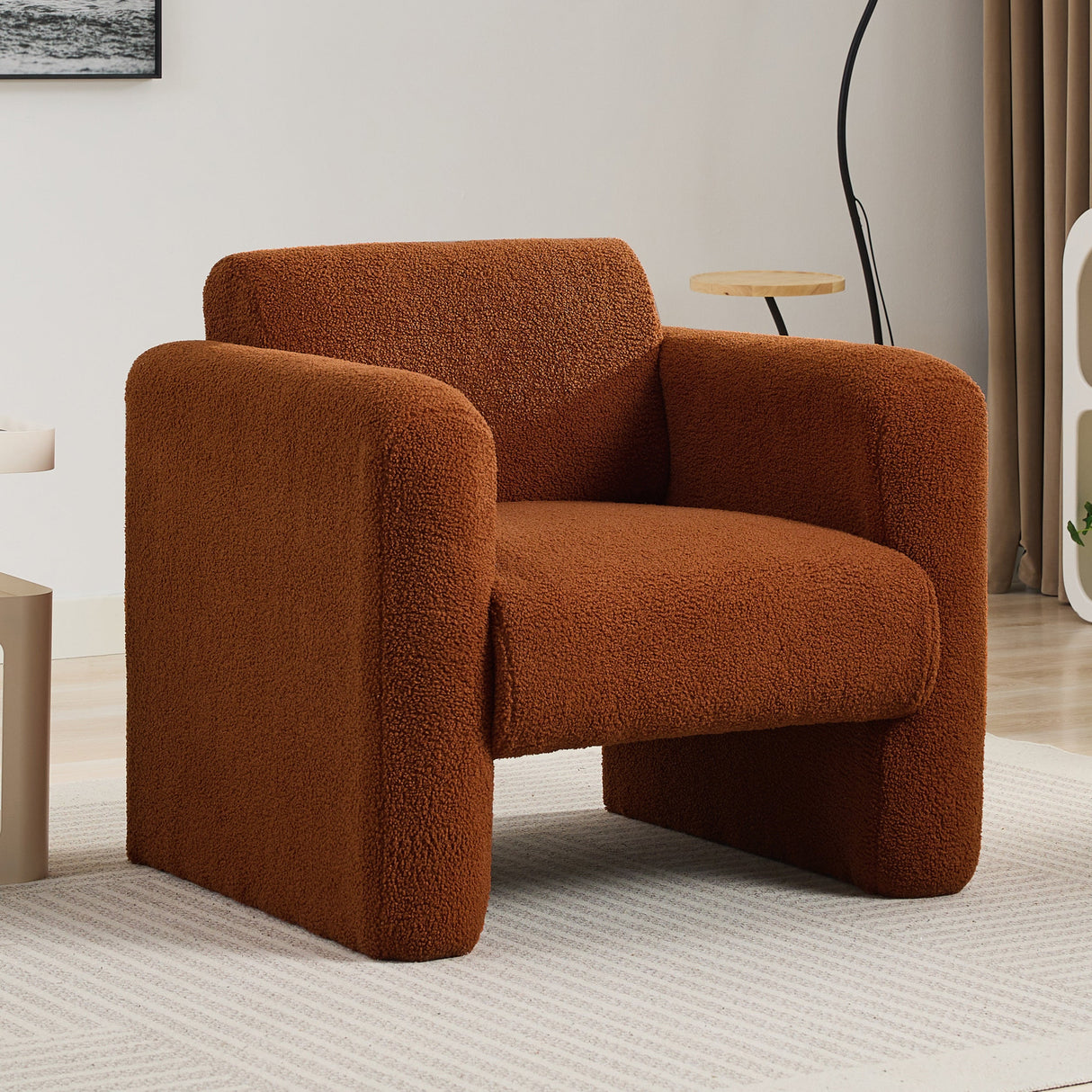 Marlowe Modern Sherpa Upholstered Comfy Reading Accent Chair