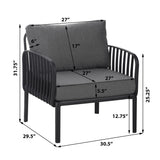 Outdoor Patio Club Chair with Waterproof Thick Cushions and Deep Seating