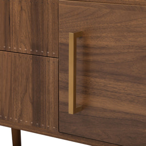 TV Stand With 2 Drawers, Media Console Table For TVs Up To 80'' For Living Room - Walnut