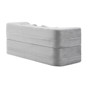 Queen Size Modern Light Grey Floor Sofa with 4 Pillows