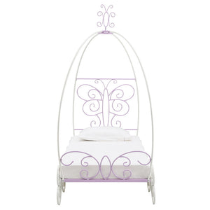 Priya II - Full Bed With Canopy - White & Light Synthetic Leather Rple