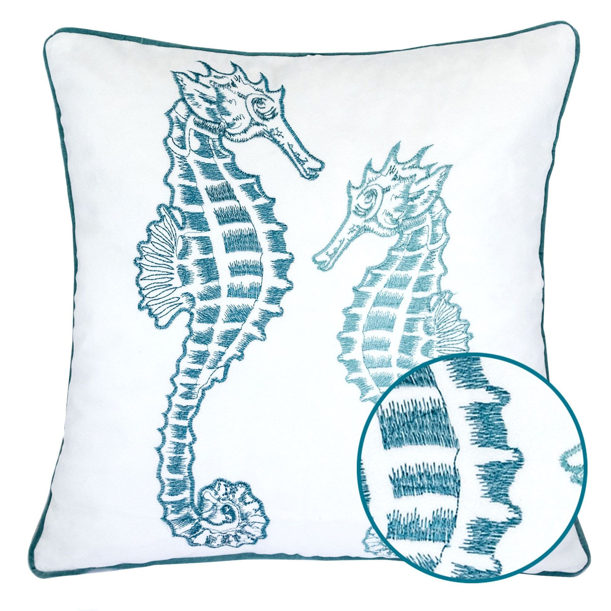 Seahorses Pillow Cover With Matching Back