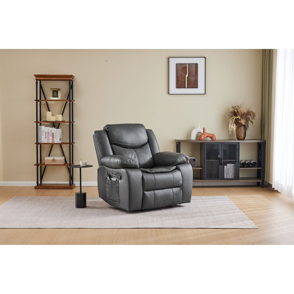 Recliner Chair With Vibration And Heating - Gray