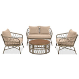GO Bohemia-Inspired 4-Person Outdoor Seating Group with Removable Cushions