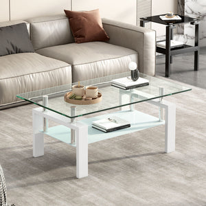 Tempered Glass Table With Storage