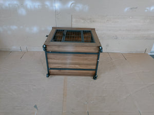 27.2" Dog Crate Furniture with Wheels for Small Dogs