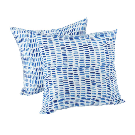 2 Pack Weatherproof Outdoor Cotton Pillow Set, Water and Fade Resistant