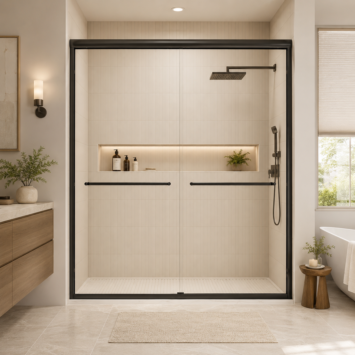 56-60" W x 72" H Framed Double Sliding Shower Door