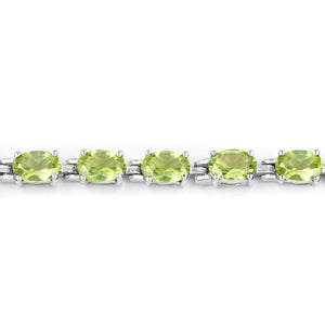 8.61 Carat Genuine Peridot .925 Sterling Silver Bracelet