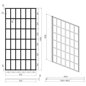 Frameless Fixed Shower Door with Open Entry Design – Matte Black