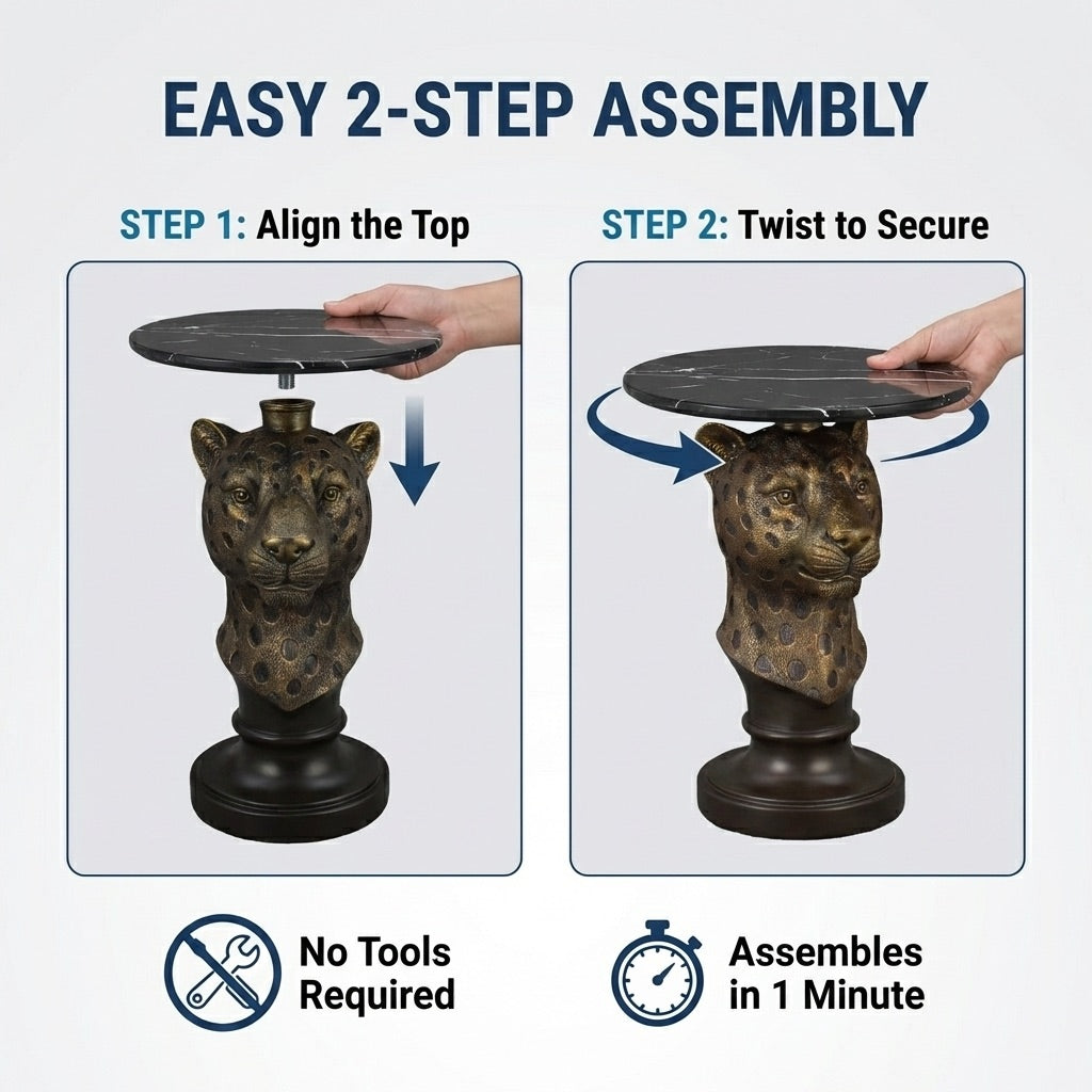 Leopard Head Accent Table