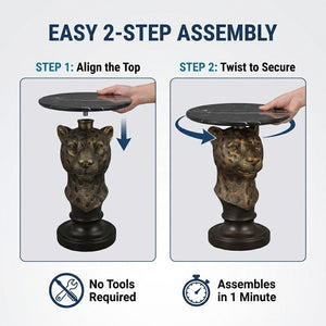 Leopard Head Accent Table