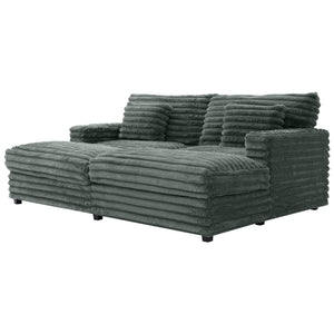 Oversized Double Chaise Lounge Sofa Bed With USB Ports And Cup Holders