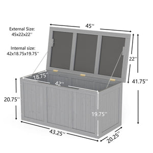 Outdoor Deck Box, Storage With Seat & Table Top