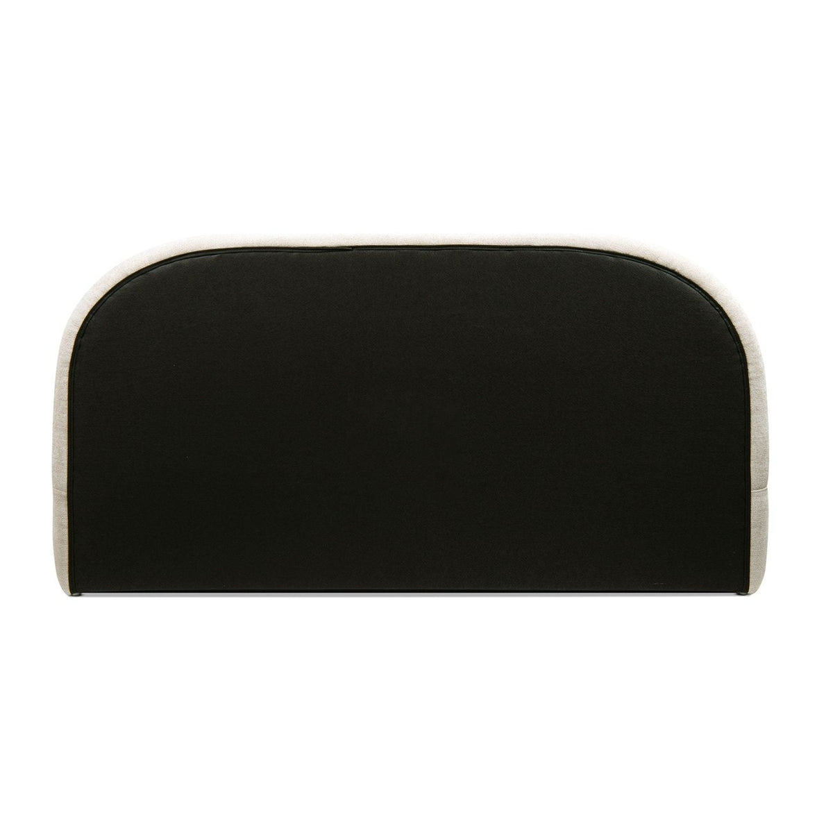 Archie Puffy Grounded Upholstered Platform Bed with Rounded Headboard - Green, White, Beige