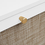 Modern Rattan 3 Door Shoe Rack Cabinet For Entryway