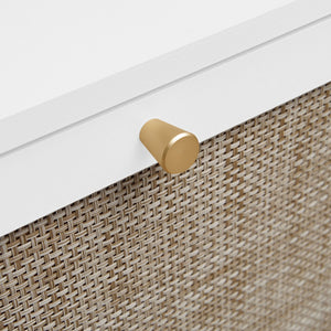 Modern Rattan 3 Door Shoe Rack Cabinet for Entryway