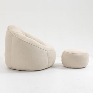 Bedding Bean Bag Sofa Chair High Pressure Foam With Footrest
