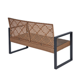 Canton 4-piece Handcrafted Acacia and Woven Rattan Outdoor Seating Ensemble