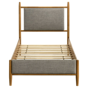 Mason 46-inch Twin Panel Platform Bed Grey and Light Brown