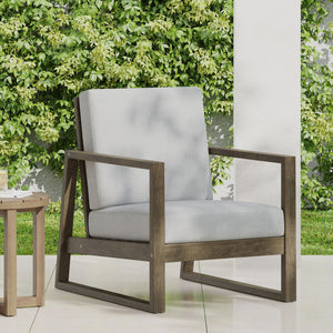 Nexusia Outdoor Acacia Wood Club Chair With Slat Design