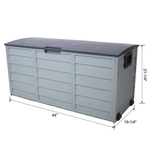 All Weather UV Pool Deck Box Storage Shed Bin with Wheels