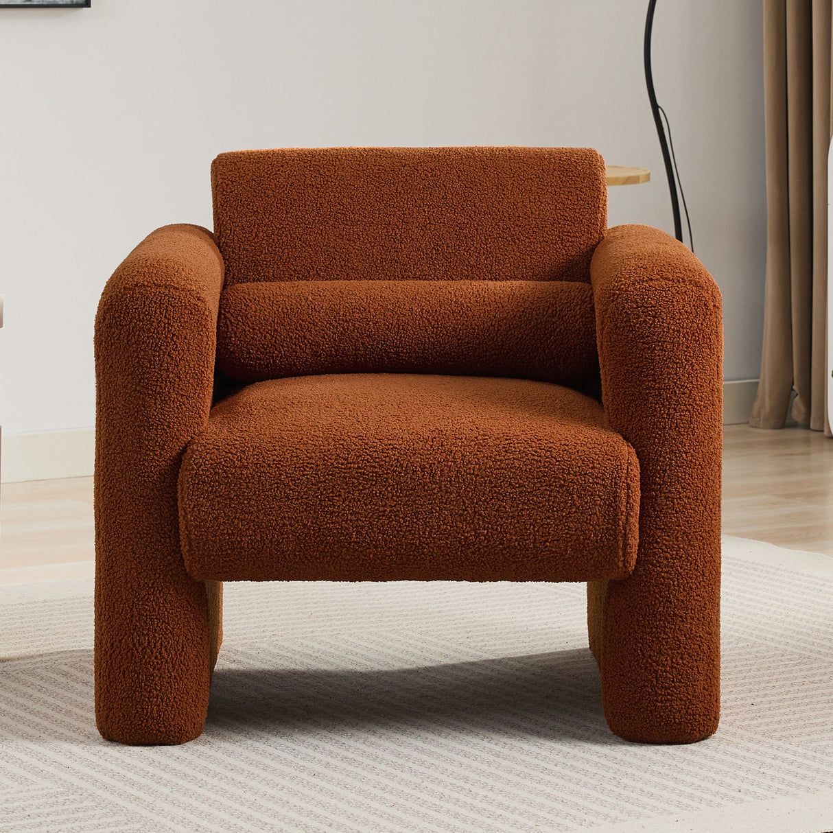 Marlowe Modern Sherpa Upholstered Comfy Reading Accent Chair