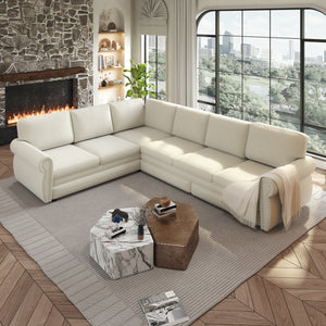 118" L-Shaped Convertible Sofa Bed