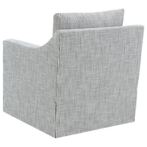 Merced - Upholstered Sloped Arm Accent Swivel Chair With 360 Degree Swivel Base - Gray