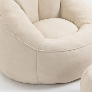 Bedding Bean Bag Sofa Chair High Pressure Foam With Footrest