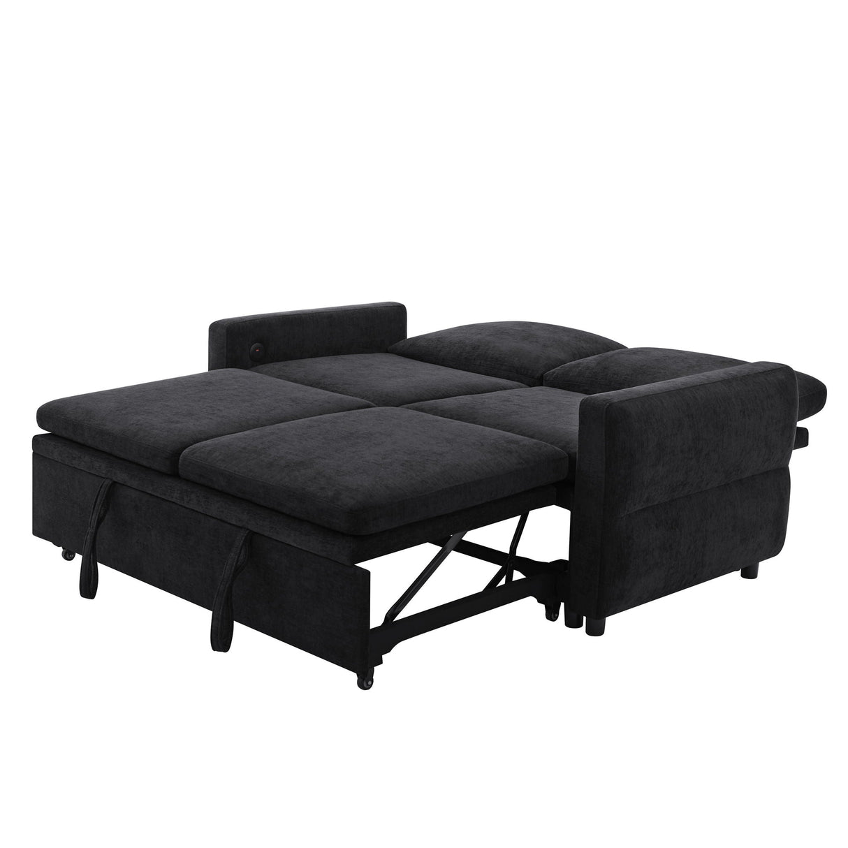 Convertible Sofa Bed Loveseat With Adjustable Backrest And USB Ports